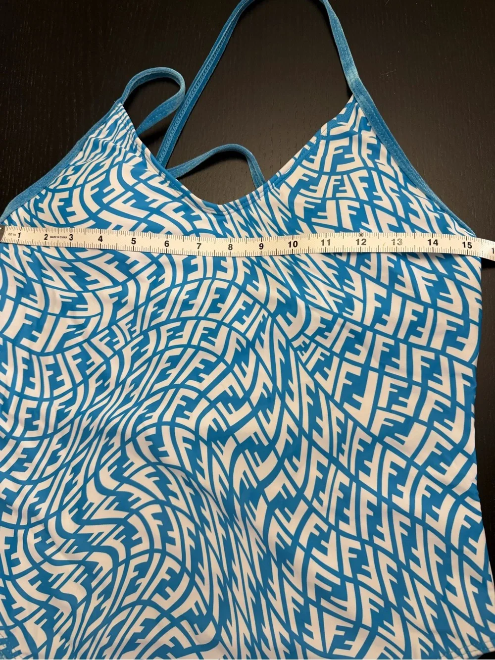 Fendi light blue bathing suit NWOT